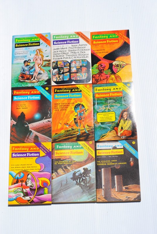 Fantasy & Science Fiction 9 issues 1973 & 74 Jack Vance, Harlan Ellison