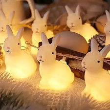 White Rabbit LED Fairy String Lights x 10 Lights Easter Holiday D�cor 1.5m New