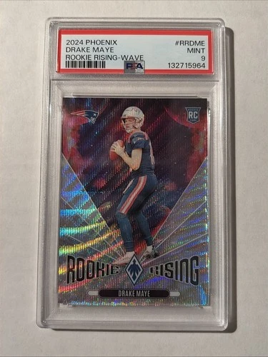2024 Panini Phoenix - Rookie Rising Drake Maye #RR-DME Wave (RC) PSA 9