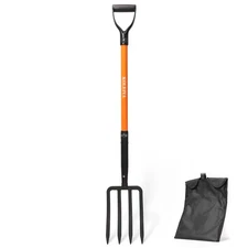4-Tine Garden Fork,Heavy Duty Pitch Fork for Gardening,Digging Fork and Spadi...