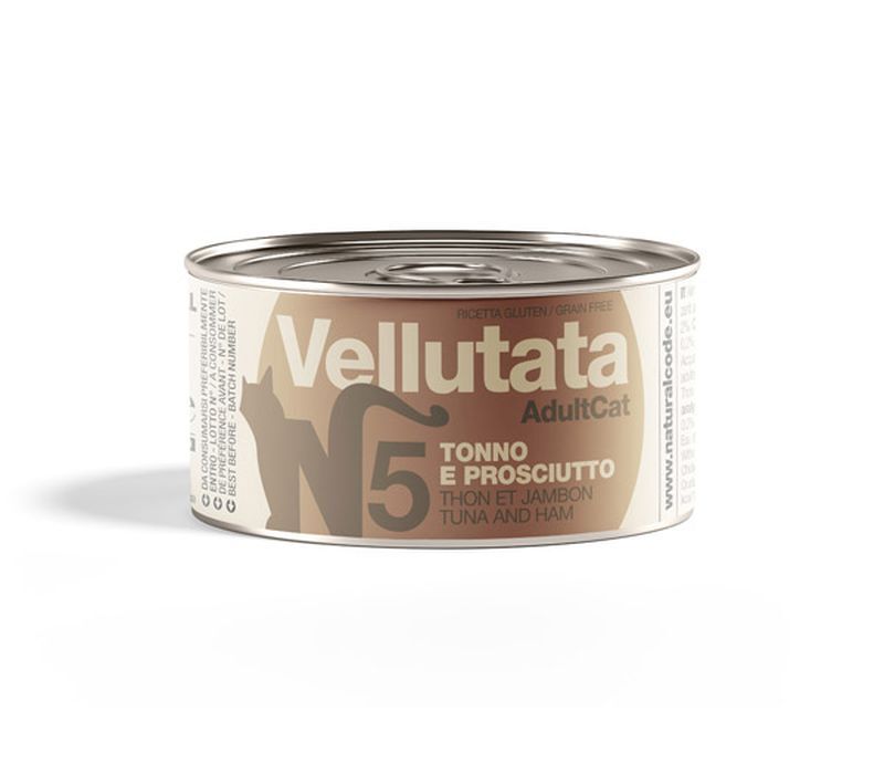 Natural Code Gatto Vellutata in Lattina 85gr 5 Tonno e Prosciutto
