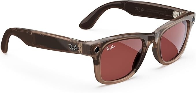 Ray-Ban Meta Wayfarer, Warm Stone Transitions Watermelon Red