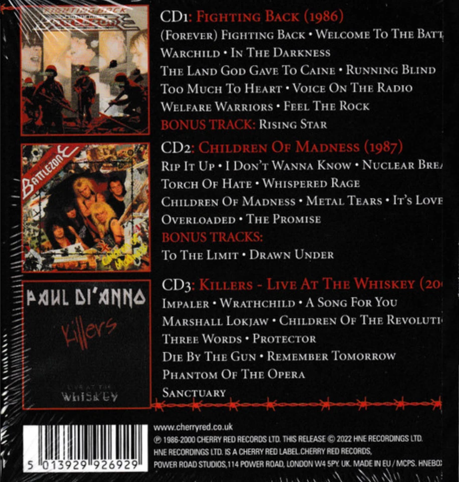 Paul DiAnno`s Battlezone - Killers in the Battlezone LIMITED 3 CD Box NEU - Bild 2 von 2