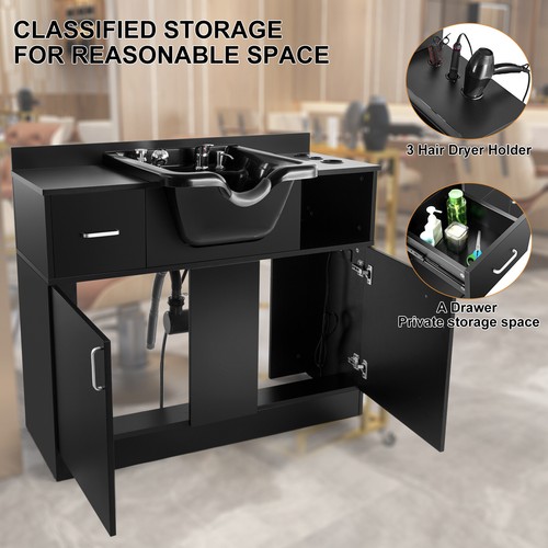 Tazón de estación de champú para retrolavado / silla de peluquero reclinable automático salón belleza estilo spa - Imagen 66 de 85