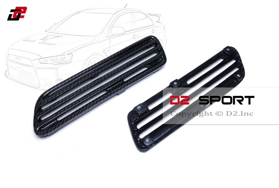 Carbon Fiber Front Air Intake Hood Vent fits Mitsubishi Lancer EVO 10 / Ralliart - Image 3 of 4