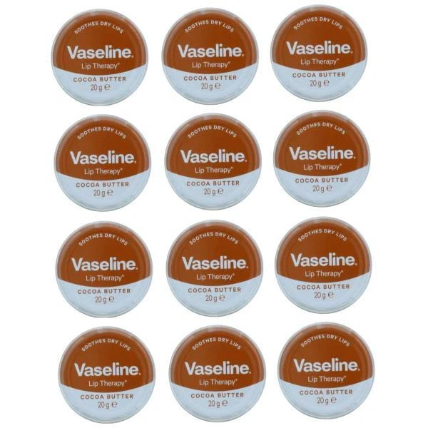 (TWELVE PACKS) Vaseline Lip Therapy Cocoa Butter 20g
