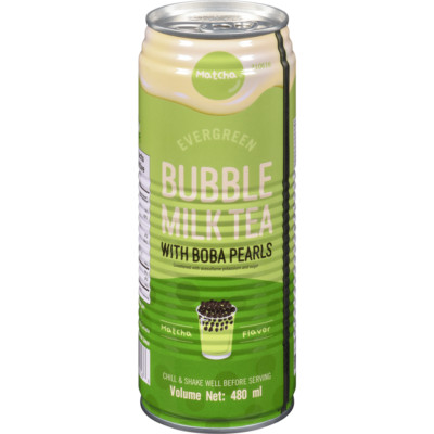 2-Pack Evergreen Bubble Milk Tea With Boba Pearls Matcha Flavor