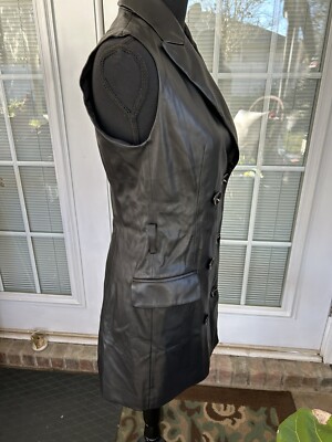 Zara faux Leather Double Breasted Waistcoat Sleeveless Dress XS Punk Core |  eBay
