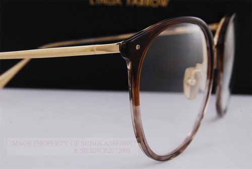 Brand New Linda Farrow Eyeglass Frames KINGS LFL/747 039 Caramel Horn/Gold 58mm - Picture 5 of 8