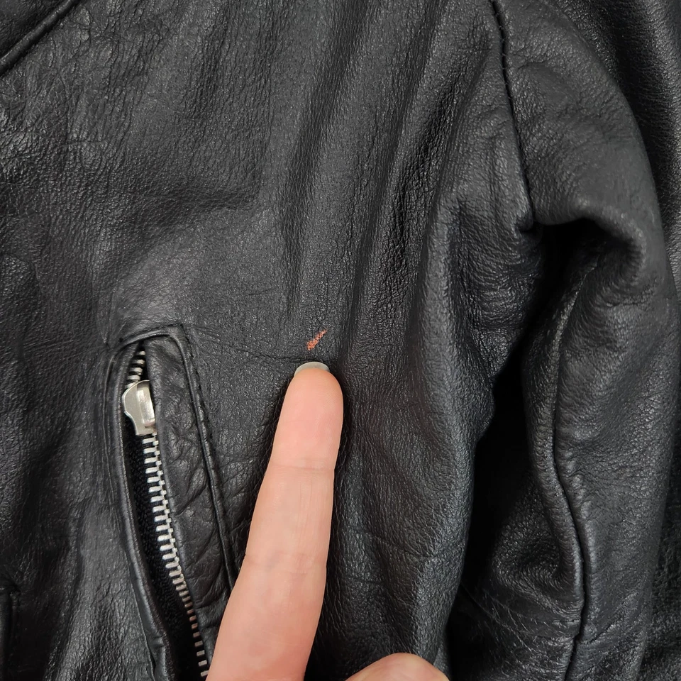 Bermans куртка женщин 38 США средний черный винтажный 80-х кожи Moto классический мотоциклиста - Изображение 4 из 4