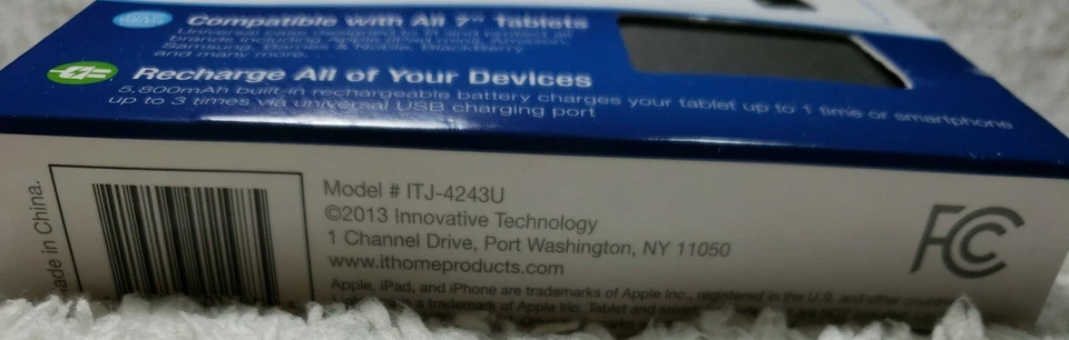 Funda Universal Justin Power Recargable Power para Tabletas de 7" Negra Foto 3 de 4