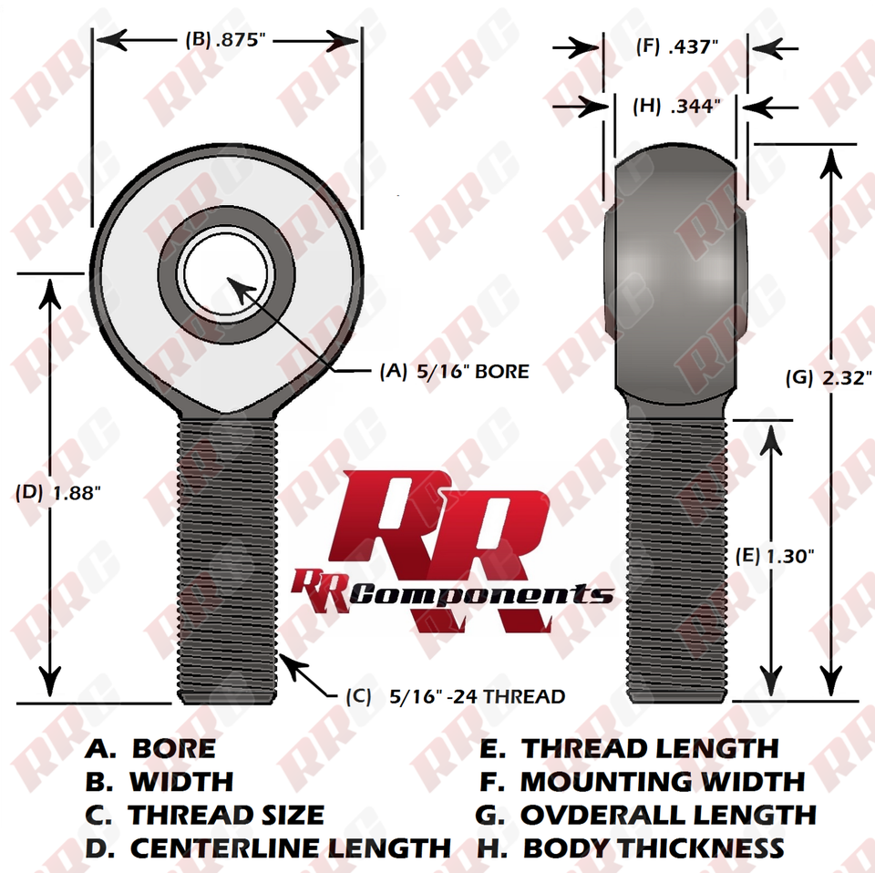 Hillman 5/16 In.- 24 Thread Ball Joint Female Right Rod End (3-pack