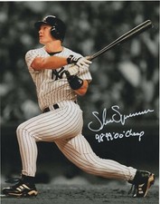 Shane Spencer Signed New York Yankees 8x10 Photo w/ 98, 99, 00 Champ LSCM COA