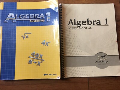Abeka Algebra 1 VIDEO MANUAL+SOLUTION KEY 2nd edition