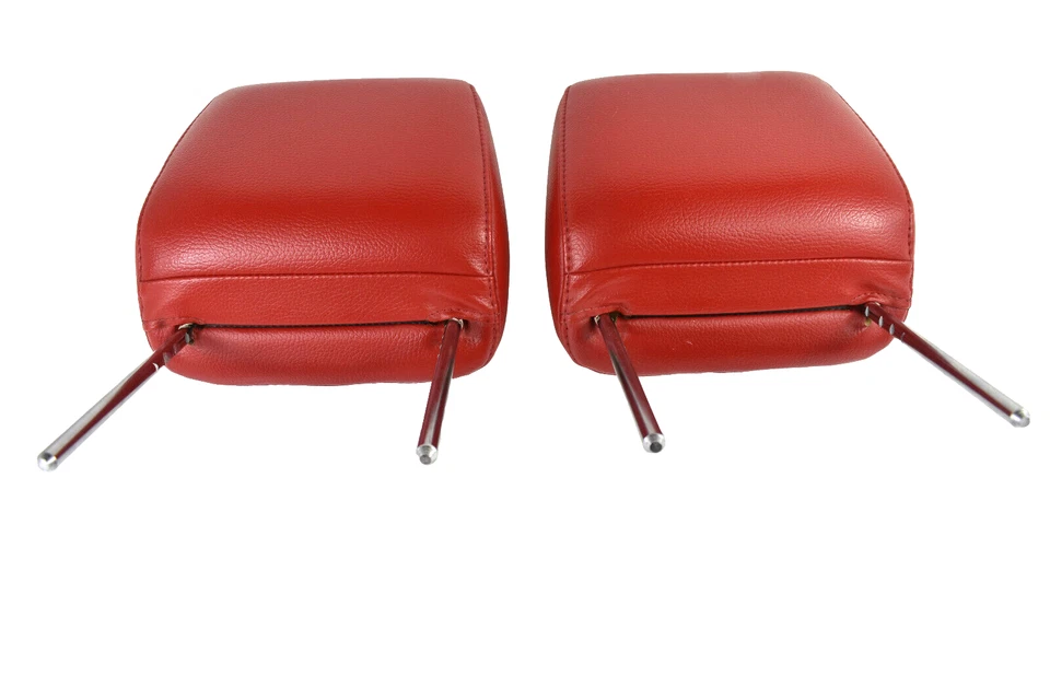 Juego de reposacabezas de cuero rojo asiento delantero Ford Mustang 2005-2009 conjunto de pares OEM Foto 4 de 4