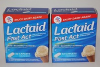 Lot (2) Lactaid Fast Act 2 X 32 Total 64 Caplets For Gas Bloating Exp 2019 Lot (2) Lactaid Fast Act 2 X 32 Total 64 Caplets For Gas Bloating Exp 2019