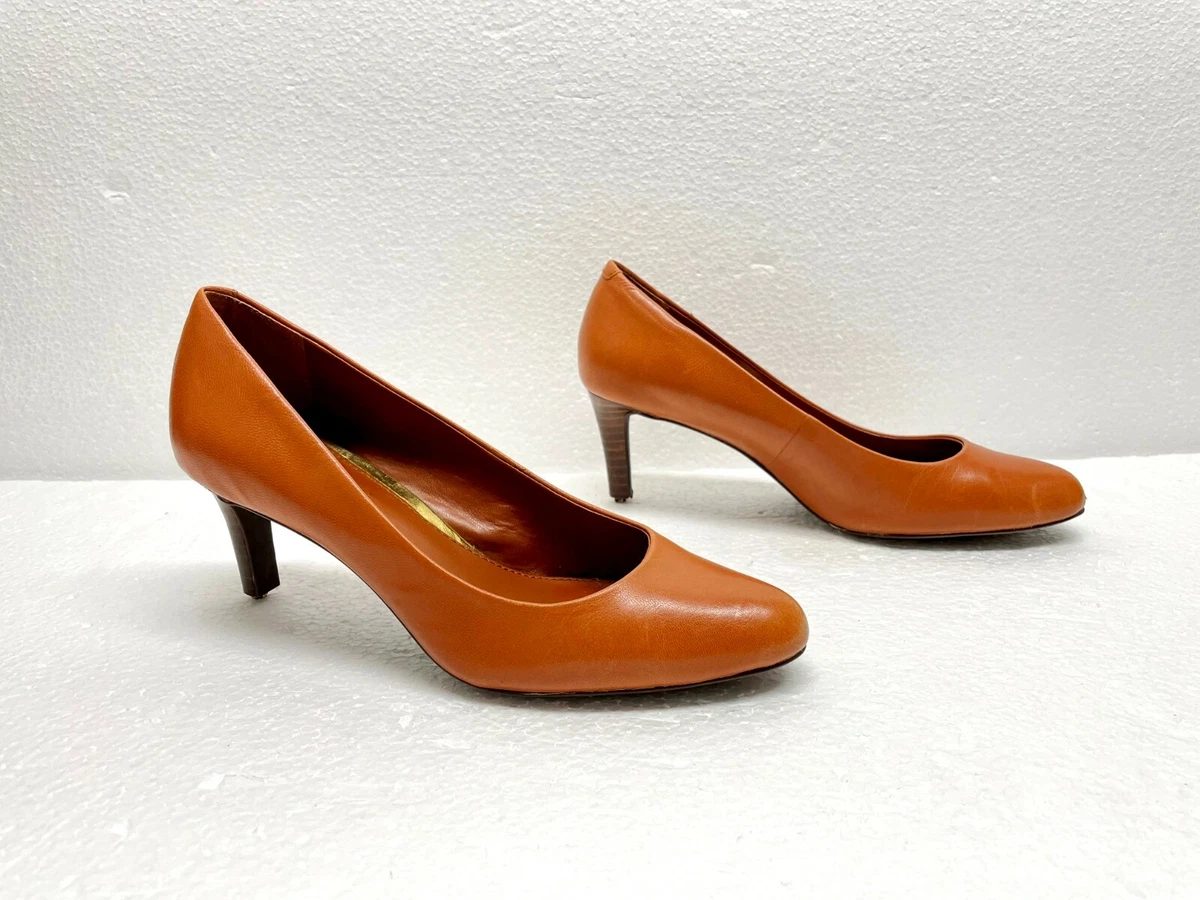 Lauren Lauren Womens Harper Pointed-Toe Deep Tan Leather Pumps | eBay