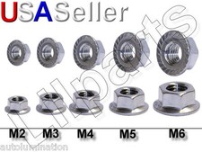 Stainless Steel SS Hex Serrated Flange Nuts Metric 304 18-8 M3 M4 M5 M6 M8 M10