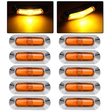 10x Amber 4 LED Clearance Side Marker Lights for Car Truck Trailer Pickup 12-24V