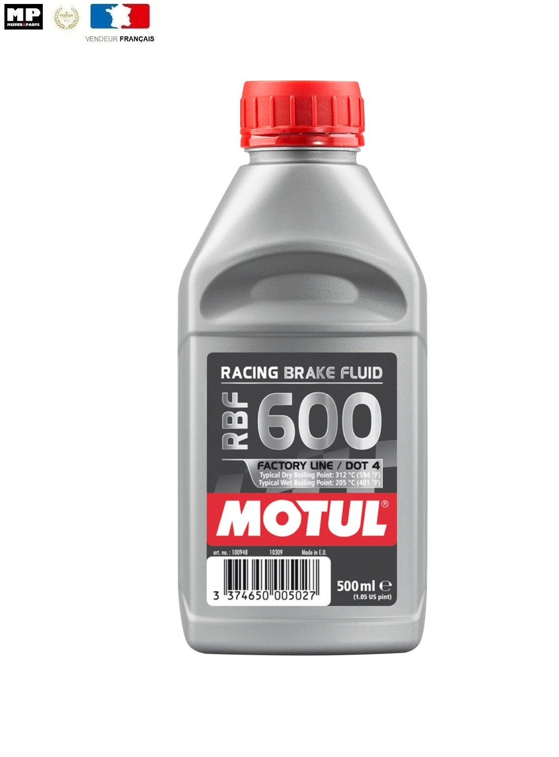 Liquide de frein Motul RBF 600 DOT 4 pour moto et auto en flacon de 500ml