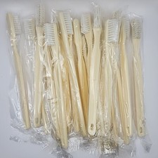 VERY RARE  Lot of 20 Jail Prison 6.5" Handle White Plastic Toothbrush