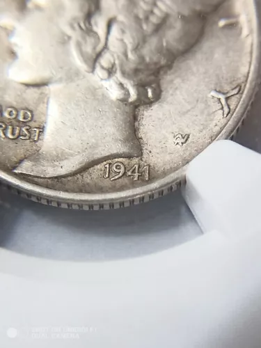 NGC 1941-D 10c Double Die Obverse Mercury One Ten Cent Coin AU55