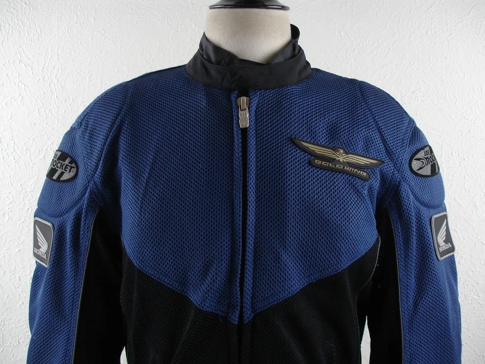 Womens S Joe Rocket Honda Gold Wing Motorcycle Jacket Blue Black Removable Liner - Image 2 of 4