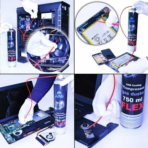 10 x AABCOOLING Gas Duster FLEX 750 ml SPRAY AIR PC PLUIE PRESSION D'AIR-SPRAY AIR - Photo 5/11
