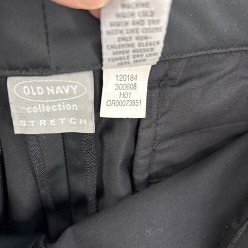 VTG OLD NAVY Black Satin Mid Rise Flare Pants Stretch Size 10 Y2K Heavyweight - Picture 7 of 7