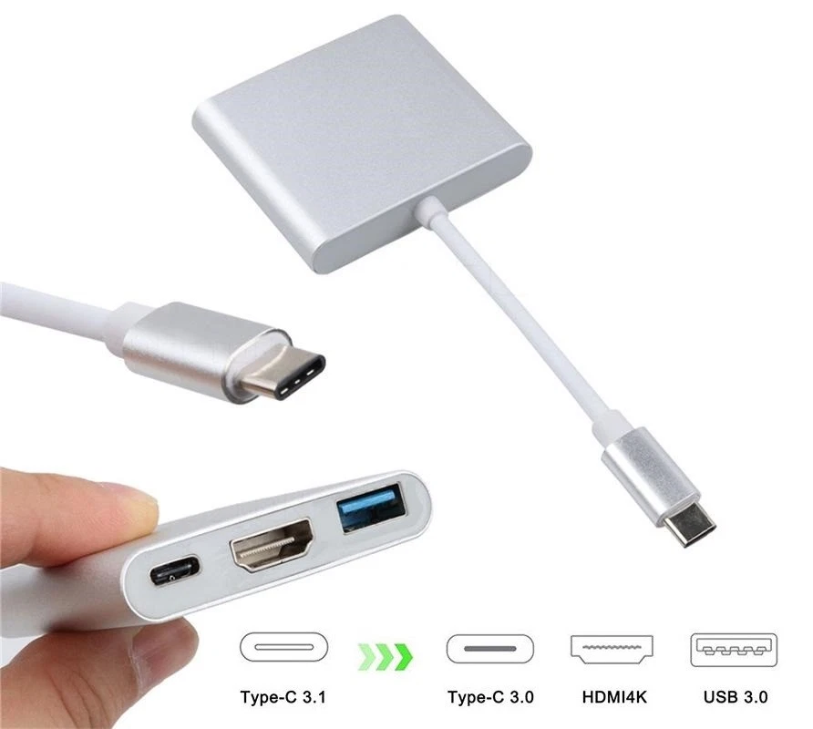 USB 3.1 TYPE-C to HDMI VGA USB 3.0 Charging Hub Adapter for Samsung Galaxy NOTE9 - Image 2 of 4