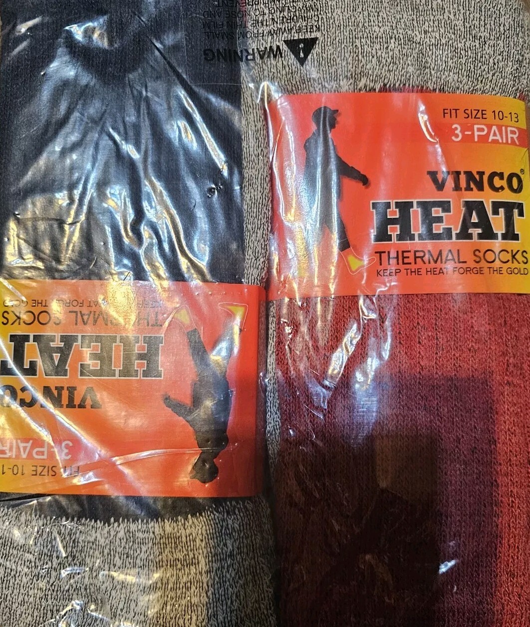 New Men'S Heavy Duty Thermal Boot Socks 3 Pk size 10-15 Colors Black,Red & Gray