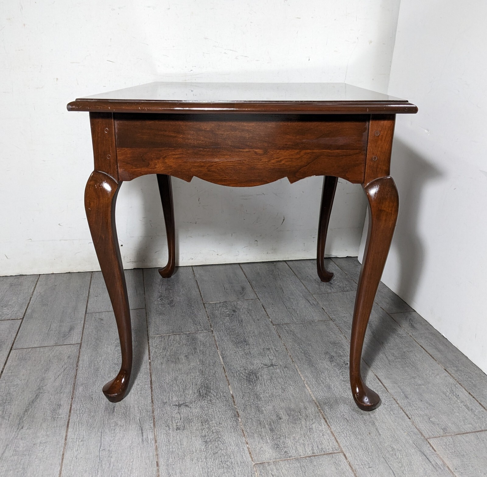 Vintage Pair of Hitchcock Queen Anne Cherry Wood End Tables 1Drawer eBay