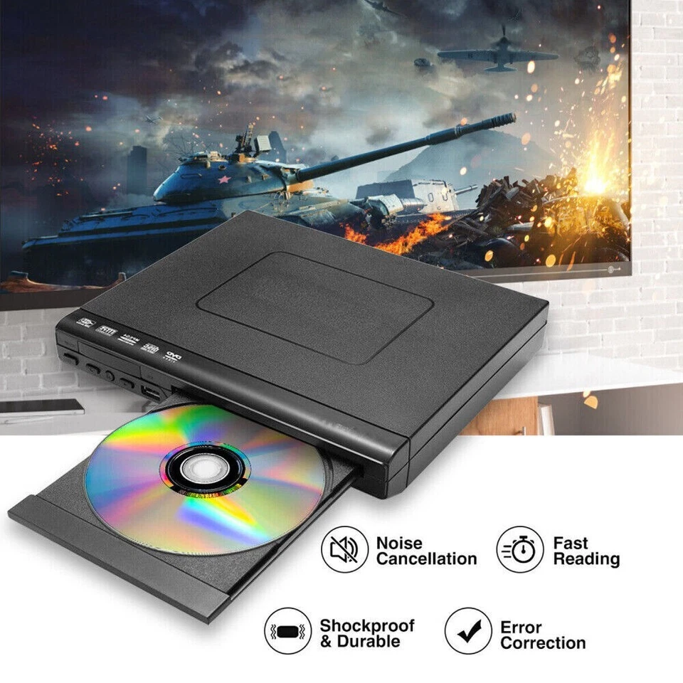 DVD Player Compact Multi Region HDCD CD VCD Music Disc Upscaling USB With Remote - Image 4 of 4