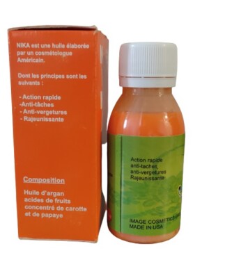 Sérum éclaircissant NIKA à L'huile D'argan Et Carotte - 60 Ml - Pour Tous Types De Peau - Usage Quotidien