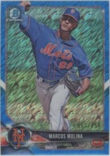2018 Bowman Chrome Marcos Molina Rookie Blue Shimmer Refractor #/150 Mets RC