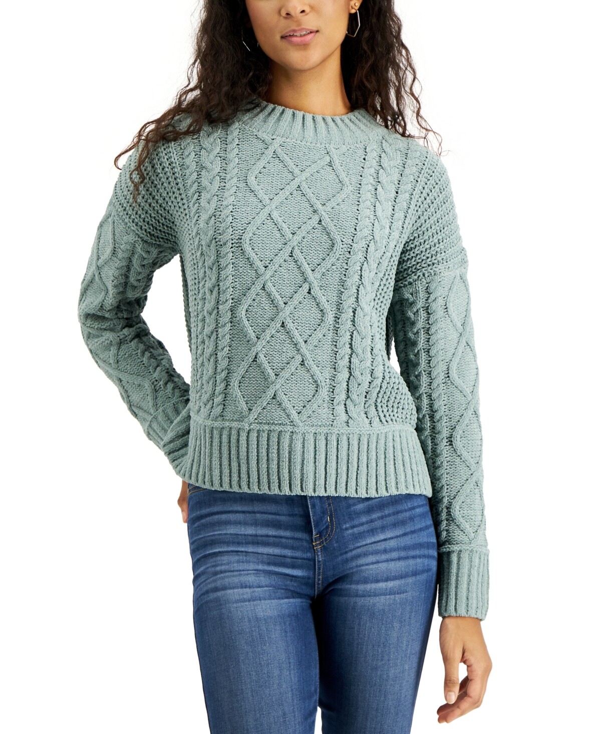 chenille cable knit jumper