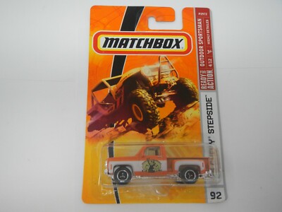 Matchbox Outdoor Sportsman '75 Chevy Stepside Hunting &amp; Fishing Orange #92 (1)