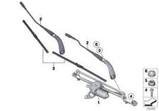 Wiper Blade Set, Front Genuine BMW 1 Series F20 F21 2 Series F22 F23 61615A43584