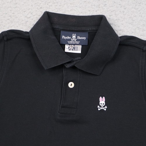 Psycho Bunny Kids Boys Polo Shirt Size Medium 10-12 Youth Pique Knit Solid - Picture 2 of 14