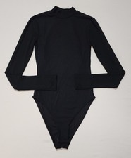 TopShop Black Open Back Long Sleeve Bodysuit Size US4