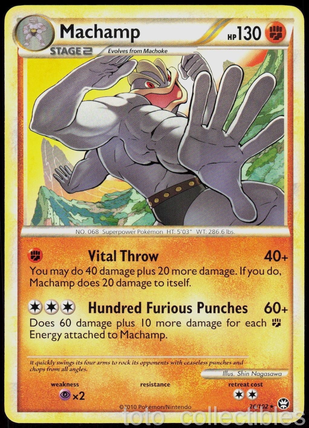 Machamp 26/102 Rare HGSS Triumphant Pokemon Lightly Played