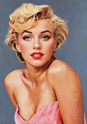 Marilyn Monroe -  Unique Oils Illustration Print 37 (A4 Size)