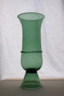 Vetro di Empoli Taddei, glas vase XL grün, green glass, 1940 handmade in italy