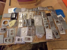 MIXED LOT OF ELECTRICAL BOX COVERS/ JUNCTION BOX COVERS -MOST UNUSED, A FEW USED