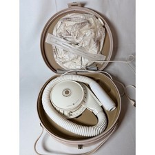 Vtg White 1960's General Electric Deluxe Hair Dryer Bonnet In Case Travel Works