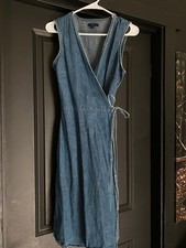 Women's Gap Denim Wrap Dress Size 8