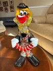Vintage Hand-blown Murano Art Glass Clown with Accordian