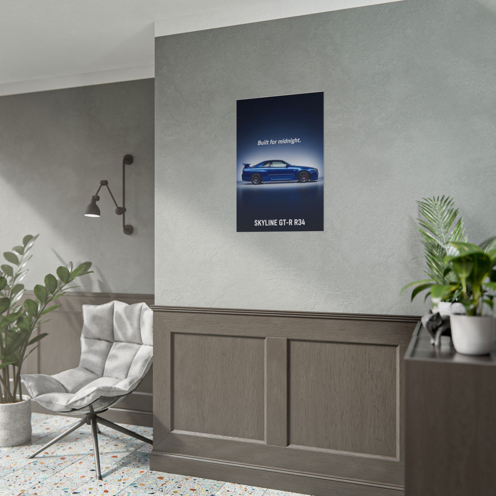 Nissan Skyline GT-R R34 Poster – JDM Legend Wall Art Print Midnight Racing Decor