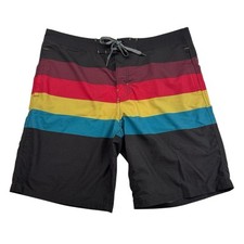 Mossimo Supply Co. Board Shorts Multicolor Striped Swim Surfer Unlined Sz 38