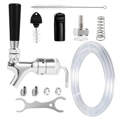 Beer Faucet Beer Line Shank Faucet Kit, Kegerator Parts Beer Tower Kit with S...